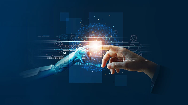 Yapay zeka pazarlama stratejisi, veri analizi, otomasyon ve kampanya optimizasyonunu gösteren görsel
